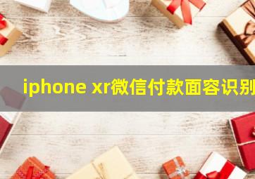 iphone xr微信付款面容识别